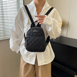 黑色方格紋容量感後背包