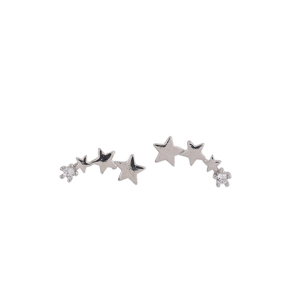 銀色幸運星星耳環