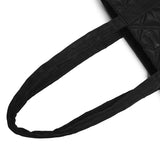 黑色尼龍雙線菱格絎縫休閒高貴拉鍊托特包