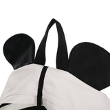 白色彷皮可愛熊貓造型設計後背包 (附熊公仔匙扣吊飾)
