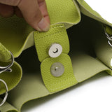 綠色彷皮荔枝紋象形吊飾磁扣開口子母款手提斜背包