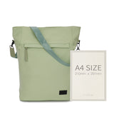 綠色彷皮前隱藏拉鍊設計簡約百搭大容量兩用水桶後背包