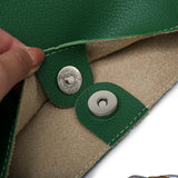 綠色彷皮鮮艷絲巾綴飾鏈條大容量子母款餃子包