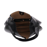 黑色彷皮金屬針條綴飾帶設計磁扣大容量荷包形斜背包