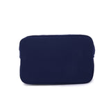 藍色帆布粗帶子手柄設計雙拉鍊隔層手提包