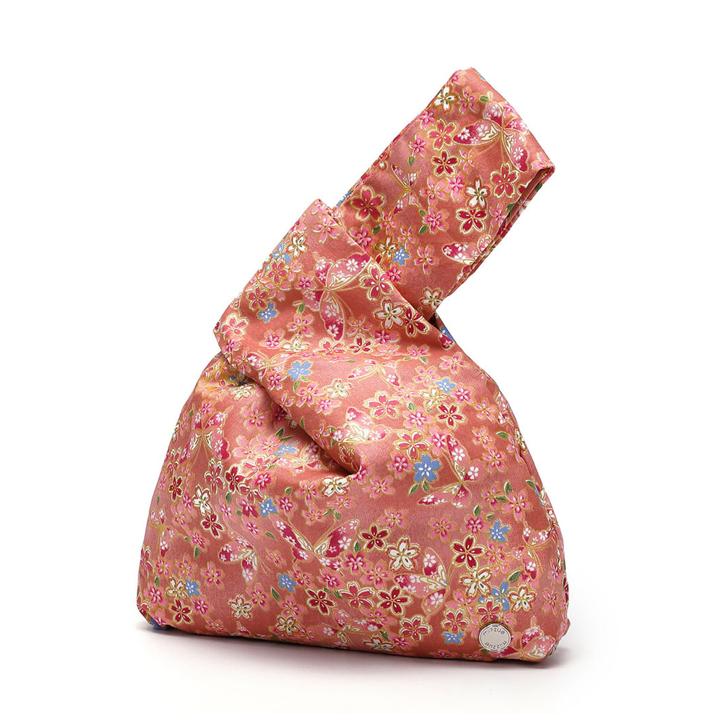 粉色尼龍桃花紋理日本風手提包