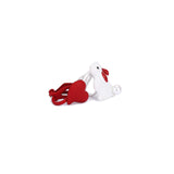 紅色925銀針白兔子浪漫甜心不對稱款式耳夾