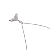 銀色鈦鋼獨特紋理魚尾形吊墜項鍊