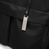 黑色尼龍前口袋設計多功能肩帶實用手提包