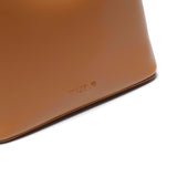 棕色彷皮文青風格簡約扣帶設計雙隔層兩用水桶包