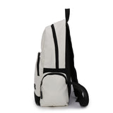 白色尼龍多拉鍊口袋設計超實用中性款後背包