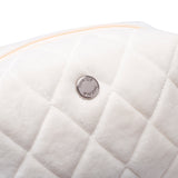 白色絨面菱格絎縫柔軟舒適透氣多用途拉鍊包