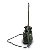 綠色彷皮漆皮光澤感可愛小包裹束繩設計側背包