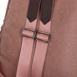 粉色彷皮皺紋效果文青復古風格大容量中性款後背包