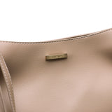 卡其色彷皮柔軟舒適質料簡約設計雙扣肩帶兩用側背包