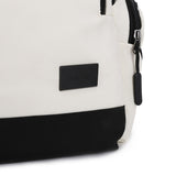 白色尼龍多拉鍊口袋設計超實用中性款後背包