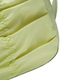 綠色尼龍褶皺設計拉鍊手提腋下包