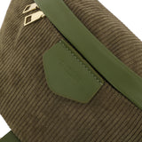 綠色絨面前衛風格腰包款式立體感拉鍊斜背包