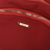酒紅色厚質尼龍多拉鍊口袋實用百搭防水中性款後背包