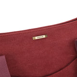 紫紅色帆布實用外插袋設計休閒風格耐磨大容量托特包