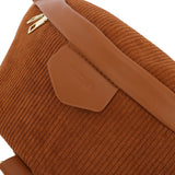 棕色絨面前衛風格腰包款式立體感拉鍊斜背包