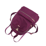 紫色尼龍多拉鍊口袋實用結構百搭耐用防水中性款後背包